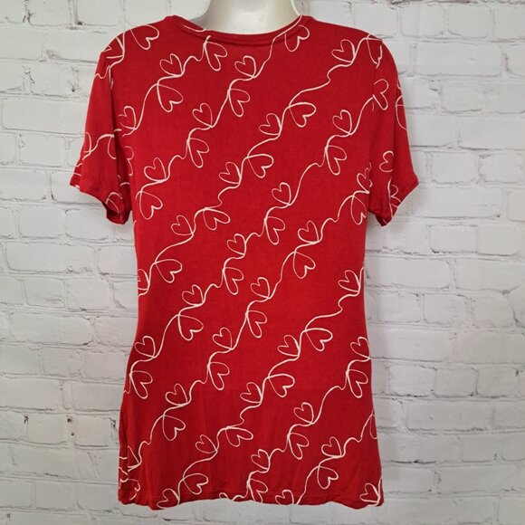 Apt 9 Soft Rayon Heart Print Short Sleeve Top Size XS - Picture 3 of 6